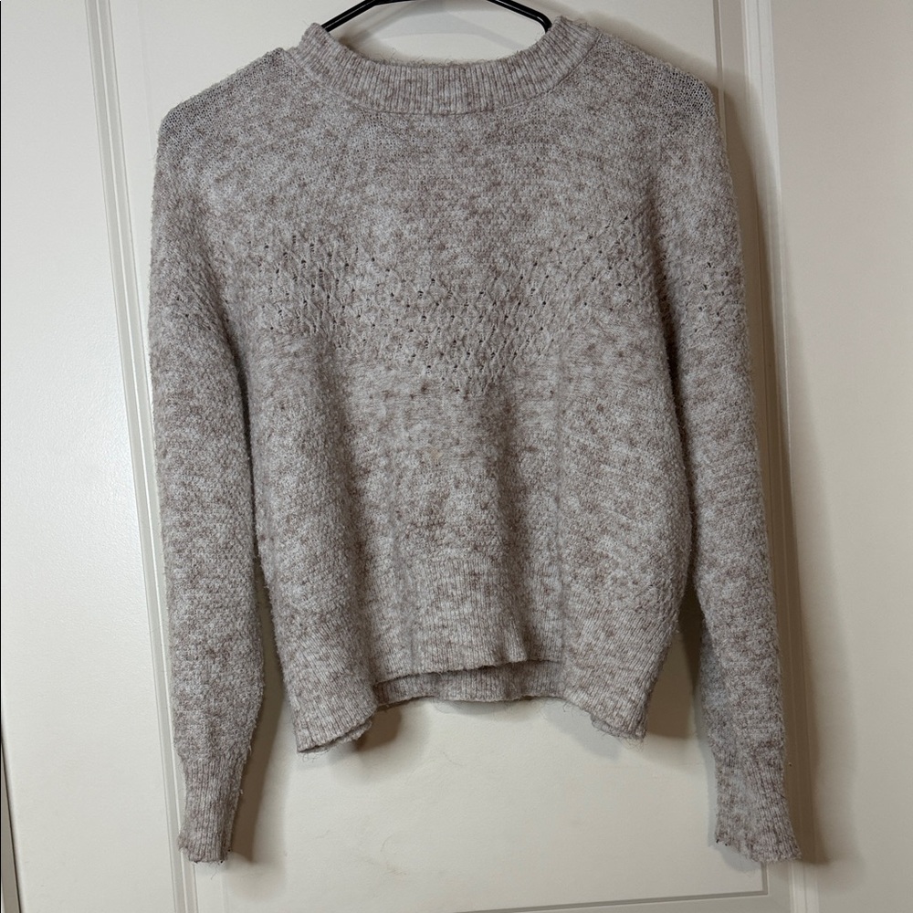 Elegant Heathered Crew Neck Sweater